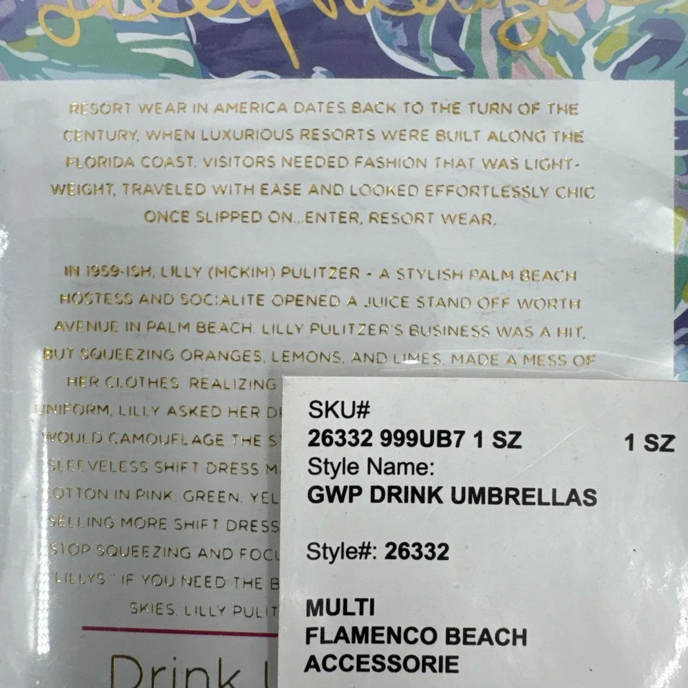 LILLY PULITZER Mini Drink Umbrellas Summertime Party Decor Beach Theme‎ Bougie
